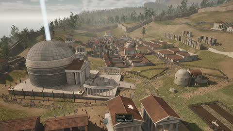 The domed temple and the districts below it, seen from the Hand